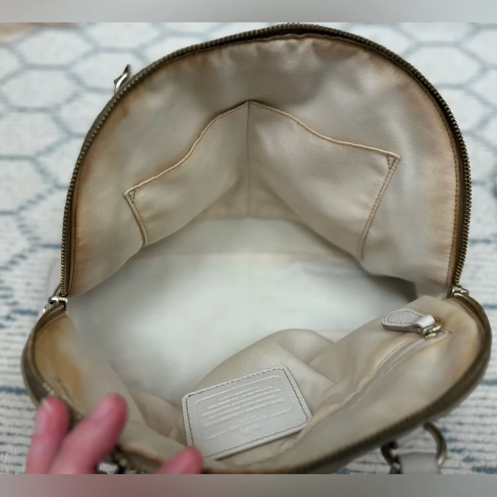 COACH Y2K Everyday Signature Monogram Coated Canvas Peyton Cora Dome Satchel Bag